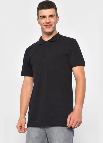 Черная футболка поло мужская черного цвета Let's Shop