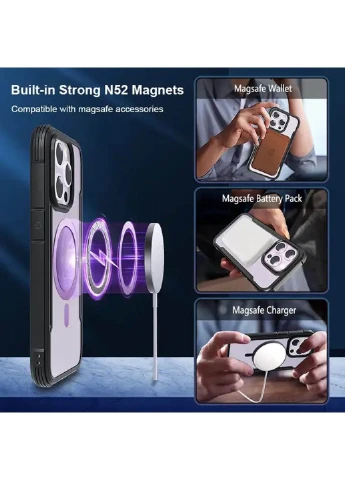 TPU+PC чохол Defense Clear with MagSafe для Apple iPhone 15 Pro (6.1") Epik (389816597)