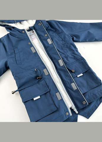 Синя демісезонна дитяча вітровка для хлопчика з капюшоном та кишенями (1-par-fu-dh-83-1-07241) Marakas