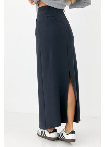 Серая офисная однотонная длинная классическая юбка Lurex