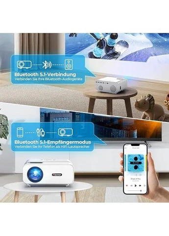Мультимедійний проєктор Movie Projector C12 Full HD 1080P Відеопроєктор для домашнього кінотеатру 15000 лм, Amazon, Німеччина No Brand (400403492)