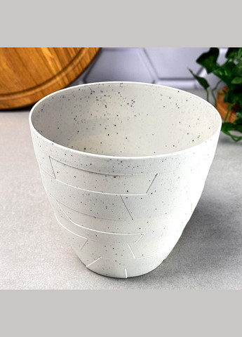 Квіткове кашпо з дренажною вставкою 11 л Бетон Біла троянда Алеана (323222638)