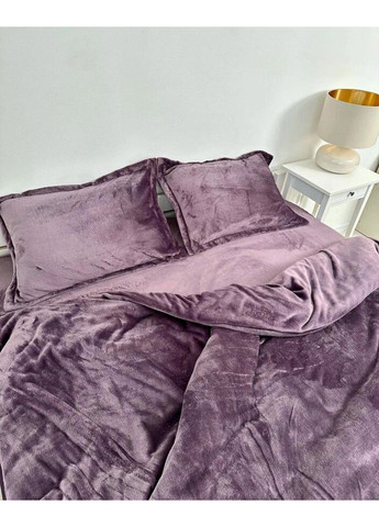 Постельное белье плюшевое семейное Home 20766 160х215х2 см сиреневое DUSHKA (327790804)