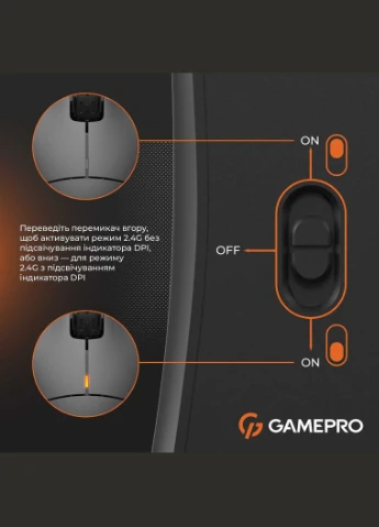 Мышь беспроводная GM990B Black GAMEPRO (336957627)