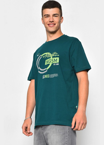 Изумрудная футболка мужская полубатальная изумрудного цвета Let's Shop