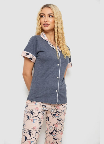 Сіра всесезон жіноча піжама з принтом Fashion