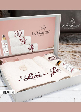 Подарочный набор полотенец La, 3 шт. с ароматом Reyna Maison белый