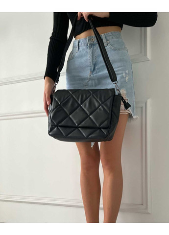 Жіноча сумка чорна з екошкіри молодіжна сумка для повсякденного використання з магнітом та блискавкою ProDobro (367266908)