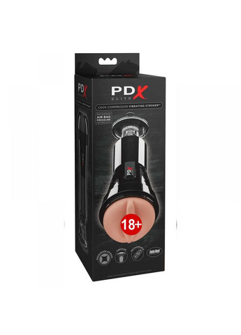Мастурбатор-вагіна з вібрацією PDX Elite на присосці, в чорній колбі Pipedream (303890724)