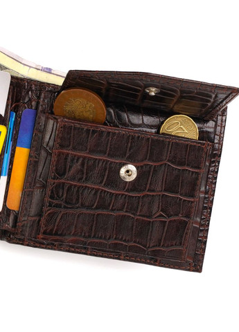 Портмоне для документов мужское Кожаное с тиснением под крокодила 21777 Коричневое Canpellini (306881742)