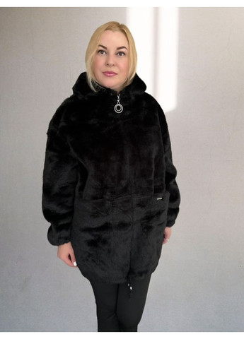Женская шубка из эко меха с капюшоном и съемной опушкой Value Plus (358655609)