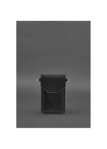 Шкіряна сумка через плече жіночий чохол для телефону Чорний BlankNote (302009427)