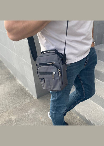 Сумка барсетка через плечо мужская серая компактная Street City No Brand (304511744)