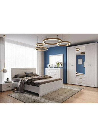 Кровать двуспальная (без основания под матрас) ВМК (БРВ) Маркус LOZ/160 160x200 см Джанни + Дуб каменный (GRB1555) БРВ-Україна (315494665)