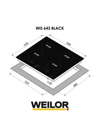 Поверхность индукционная WIS 643 BLACK WEILOR (387140940)