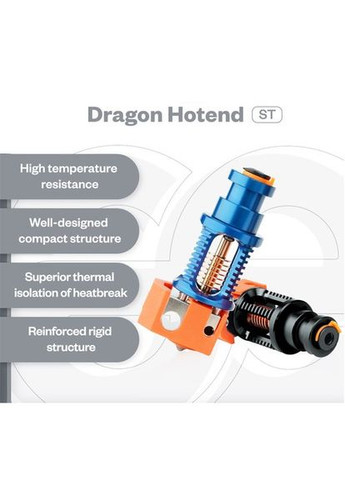 Хотенд Dragon Standard Flow Edition, термостойкость 500 градусов, для Prusa/Creality CR-10 Phaetus (354338181)