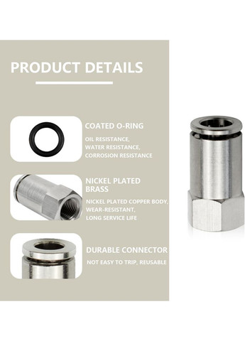 Фитинг пневматический трубка 6 мм резьба 3/8 Bwintech 5шт No Brand (354828977)