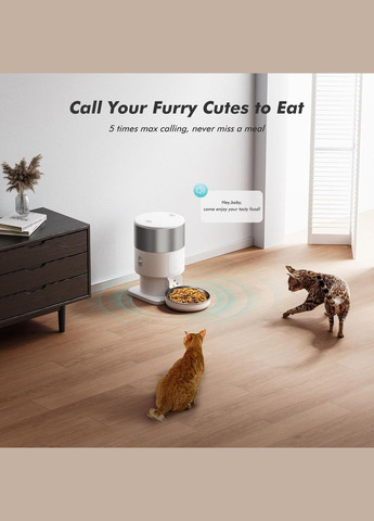 Автоматическая кормушка для кошек и собак PF07 2L WIFI, смарт кормушка для животных Petrust (299915647)