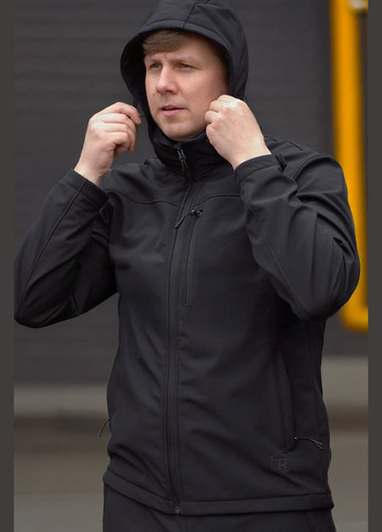 Чорна демісезонна куртка чоловіча windstopper uf 8321 чорна Freever