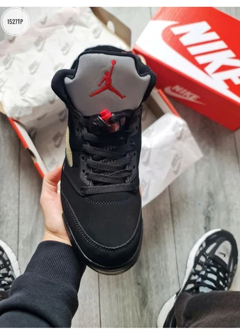 Черные демисезонные кроссовки мужские nike air jordan 5 retro gore-tex off noir black найк аир джордан черные No Brand