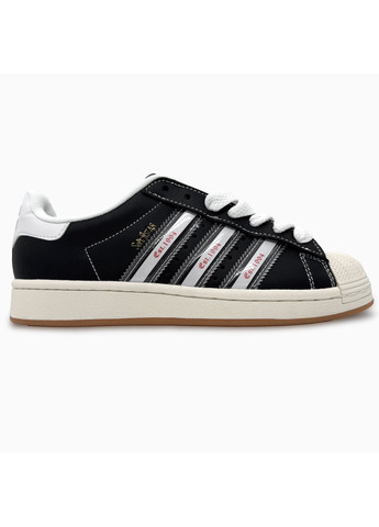 Черные демисезонные кроссовки мужские adidas superstar x korn black white адидас суперстар No Brand