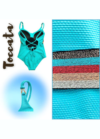 Бирюзовый демисезонный купальник цельный с формованной чашкой и встроенным «пуш-ап» декорирован ярким пояском бирюзовый noele psw/2 Toccata