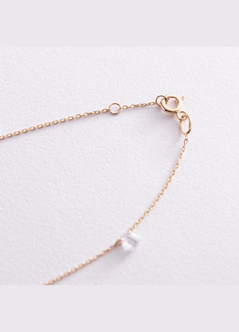 Золотий браслет Пір'їнки на ногу (фіаніти) б04797 24 24 Oniks (334688635)