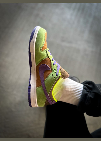 Коричневі всесезон кросівки чоловічі і жіночі nike sb dunk low veneer multicolor brown purple green | найк 410 v5 коричневі фіолетові зелені No Brand