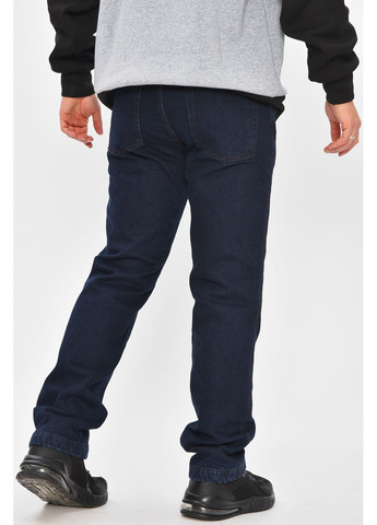 Джинси чоловічі однотонні темно-синього кольору на флісі Let's Shop (370212145)