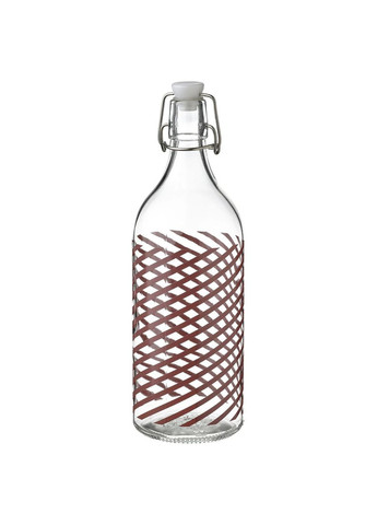 Пляшка з кришкою ІКЕА KORKEN 1 рік сіророжеве скло (10564701) IKEA (284118793)