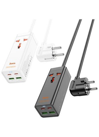 Мережевий подовжувач AC10A Barry PD65W GaN (2C2A with 1 socket) Desktop Charger White Hoco (334877148)