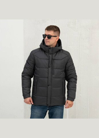 Серая зимняя мужская куртка зимняя большого размера SK