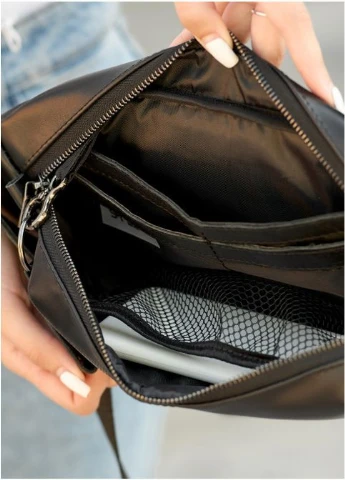 Сумка жіноча шкіряна через плече Holster MSH engraver Чорний Sambag (302007294)