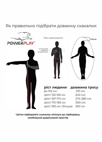 Скакалка 4201 2.8 м, Blue PowerPlay (333987004)