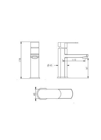 Змішувач для раковини Luna 001F (k35) LDLUN001FNKS46094 Nickel LIDZ (381924770)