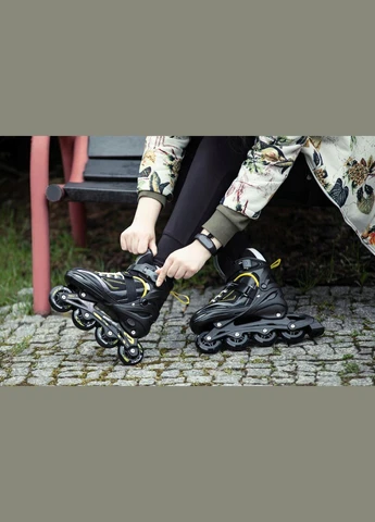 Роликовые коньки 4 в 1 Size 39-42 Black/Yellow SportVida SV-LG0069 (275095904)