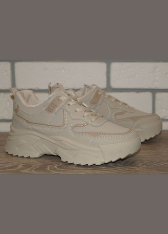 Кроссовки женские демисезонные темно-бежевые Lilin Shoes темно-бежевые демисезоны (316306985)