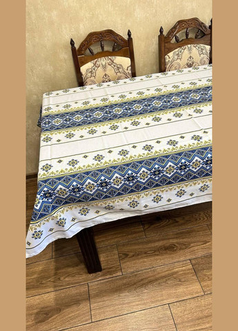 Скатертина з українським орнаментом гіпоалергенна 150х220 см Білий (П4КЕ05019-53) No Brand (306633114)