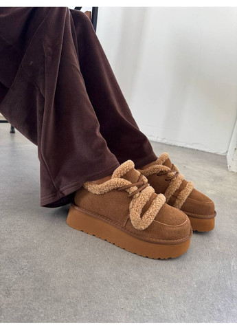 Короткие угги Caramel Cozy из натуральной замши и меха No Brand (361282456)