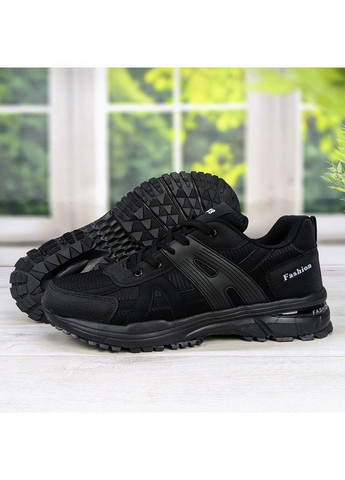 Черные демисезонные кроссовки мужские текстильные черные батальные KMB