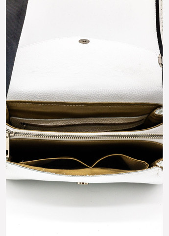 Сумка багет каркасная широкий ремень кожаная средняя белая 1757 9181 ARTiS Bags Сумка (328082993)