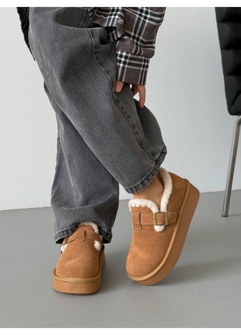 Жіночі сноубутси руді, натуральна замша, анатомічна форма, хутро всередині No Brand (366091798)