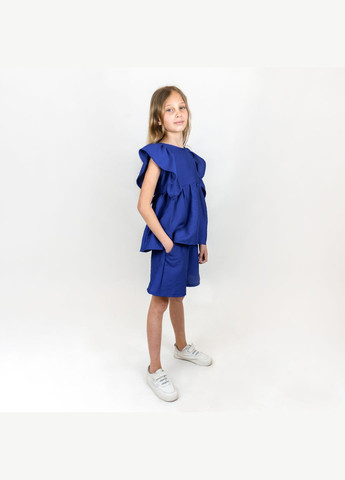 Синій літній костюм для дівчинки топ та шорти blue синій dexter's