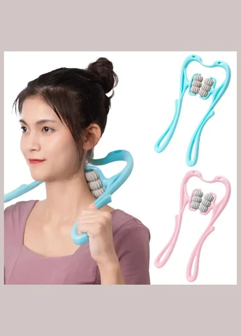Ручний роликовий масажер для шиї Neck Stretcher з рельєфними роликами, що обертаються 360° F&D (327422127)