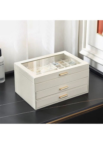 Шкатулка SP-01223 для украшений и ювелирных изделий трехуровневая 26,5*18*13,5 см White Casegrace (360456809)