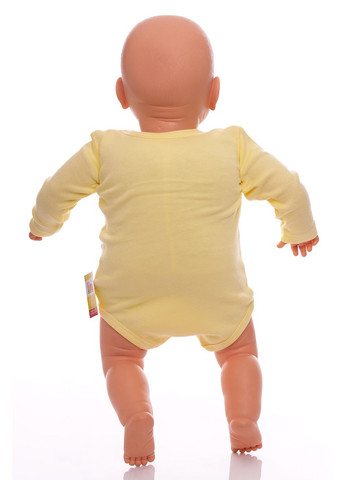 Боди с длинным рукавом для мальчика интерлок №9 желтый 62 см (39897) findik (296193188)