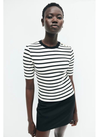 Женский трикотажный топ Н&М (58150) XS Белый H&M (322380172)