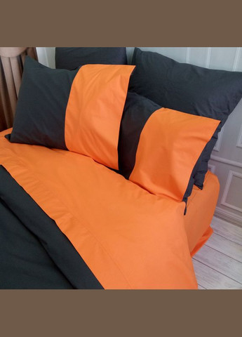 Постельное белье PREMIERE Антрацит/Оранжевое Ранфорс Евро MERISET (278256213)