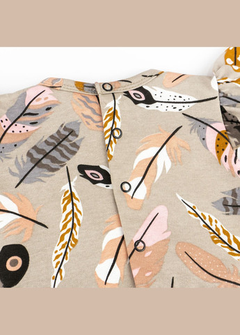 Боді-сукня для дівчинки зкрильцями та повʼязкою у пірʼїнках Feathers Бежевий dexter's (316549334)