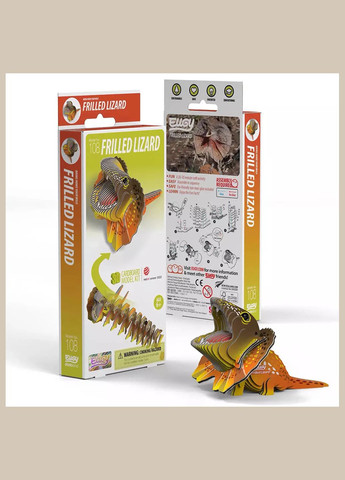 Сборная 3D модель Зоопарк Плащеносная ящерица (XEG-108) Eugy (333251874)